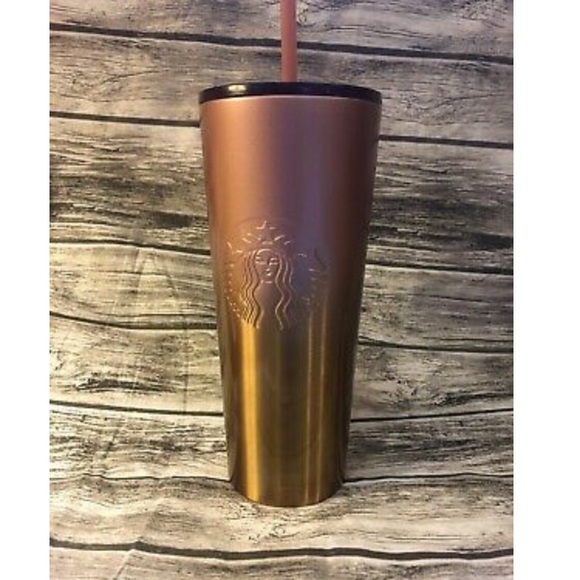 Starbucks Other - Starbucks Rose Gold Ombré Venti Tumbler